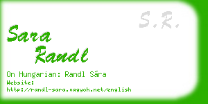 sara randl business card